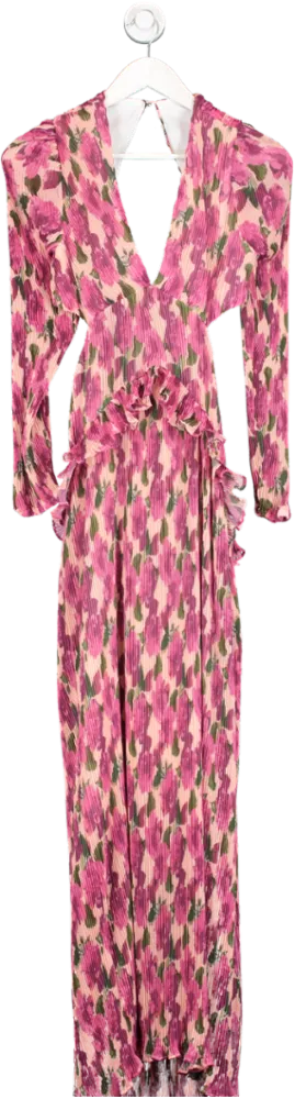 ALB Anne Louise Pink Runway Floral Dress UK 8