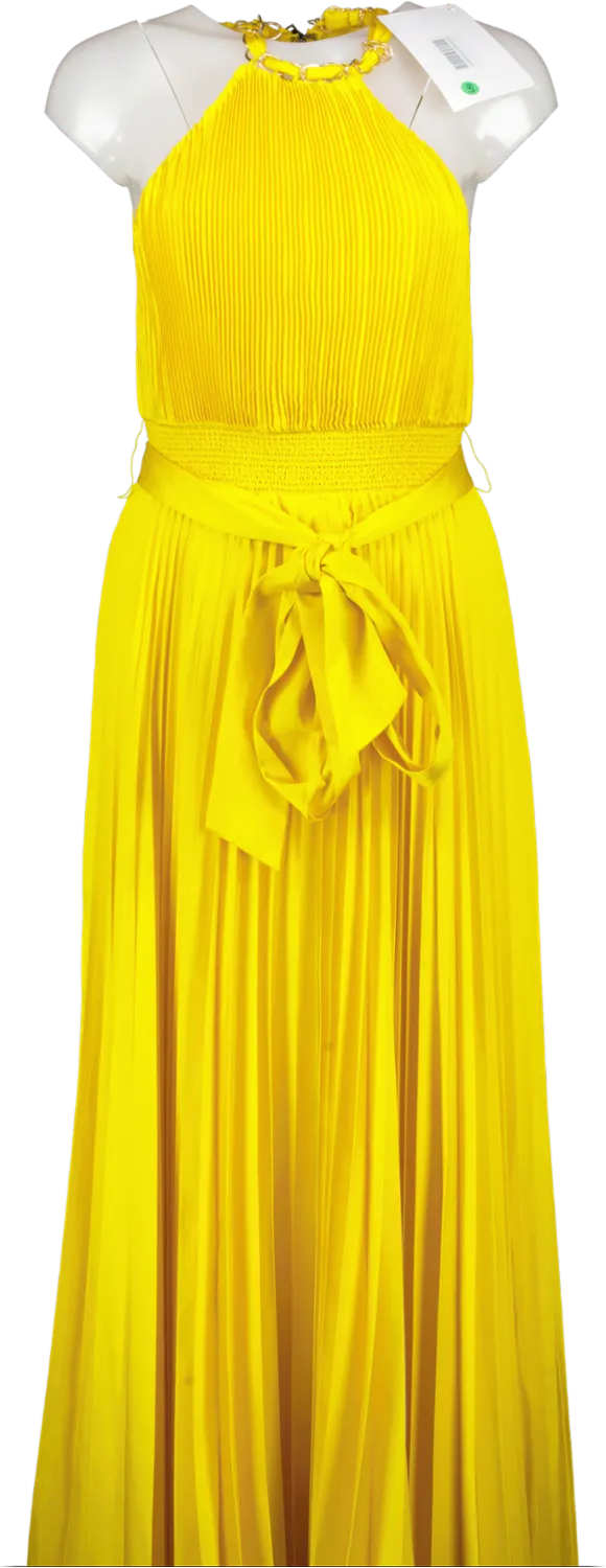 Alice   Olivia Yellow Halterneck Maxi Dress BNWT UK 10