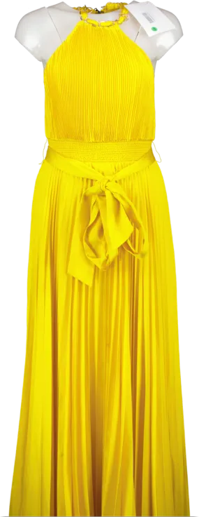 Alice   Olivia Yellow Halterneck Maxi Dress BNWT UK 10