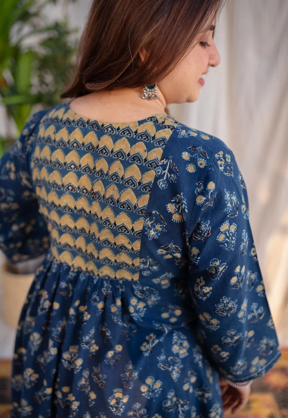 Amaira Ajrakh Cotton Hand Embroidered Kurta