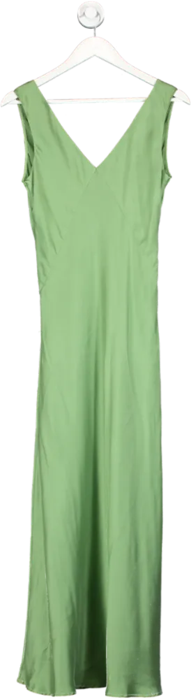 Asceno Green 100% Silk Dress UK S