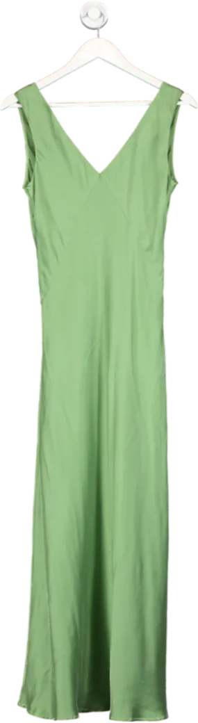 Asceno Green 100% Silk Dress UK S