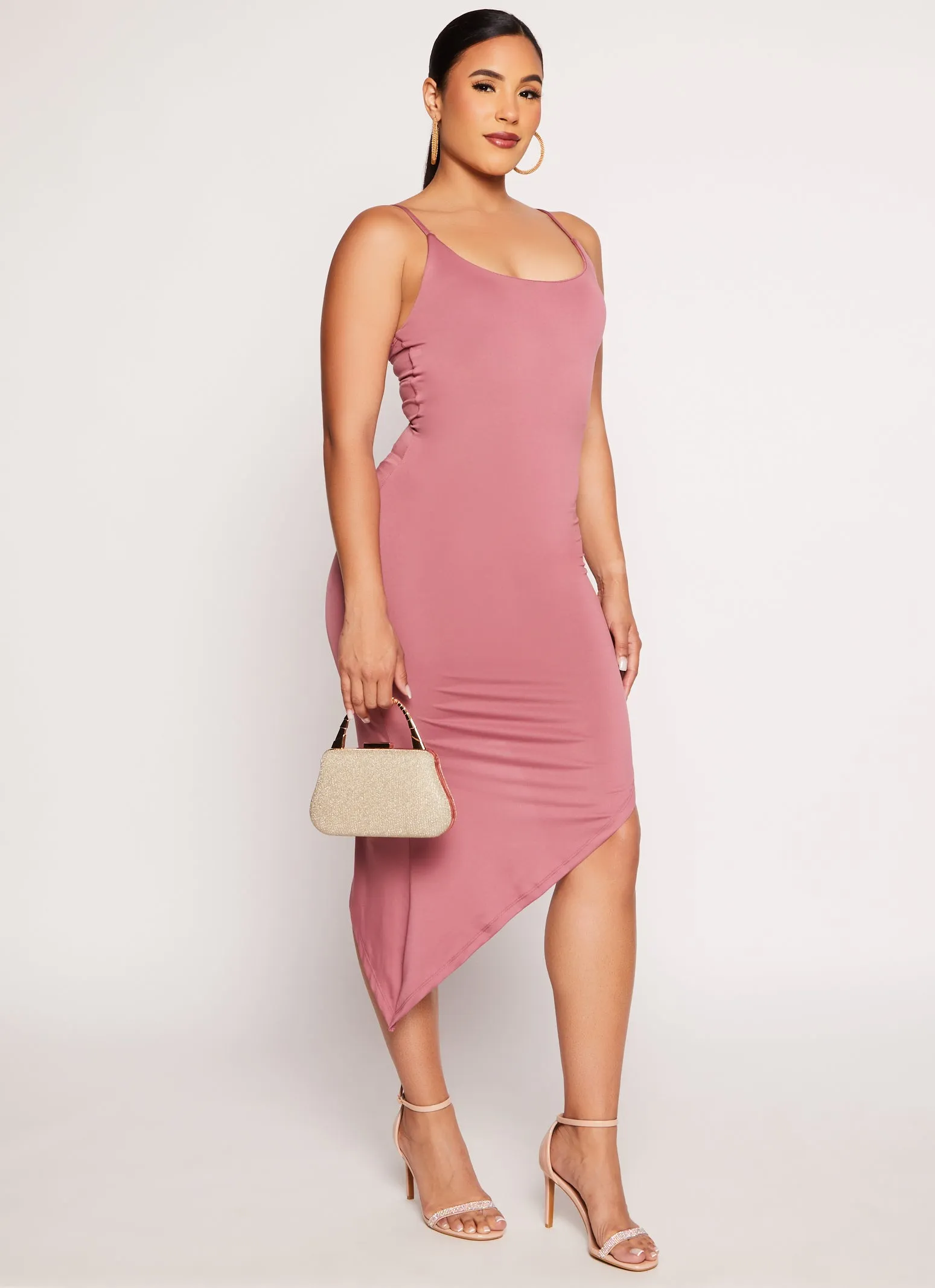 Asymmetrical Cami Midi Dress