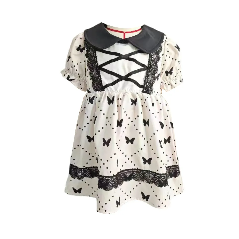 Baby Kid Girls Butterfly Print Dresses Wholesale 24030170