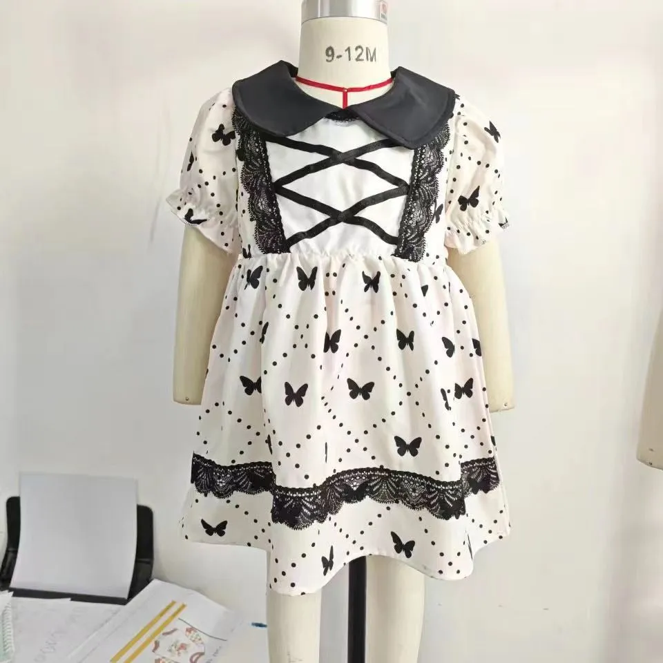 Baby Kid Girls Butterfly Print Dresses Wholesale 24030170