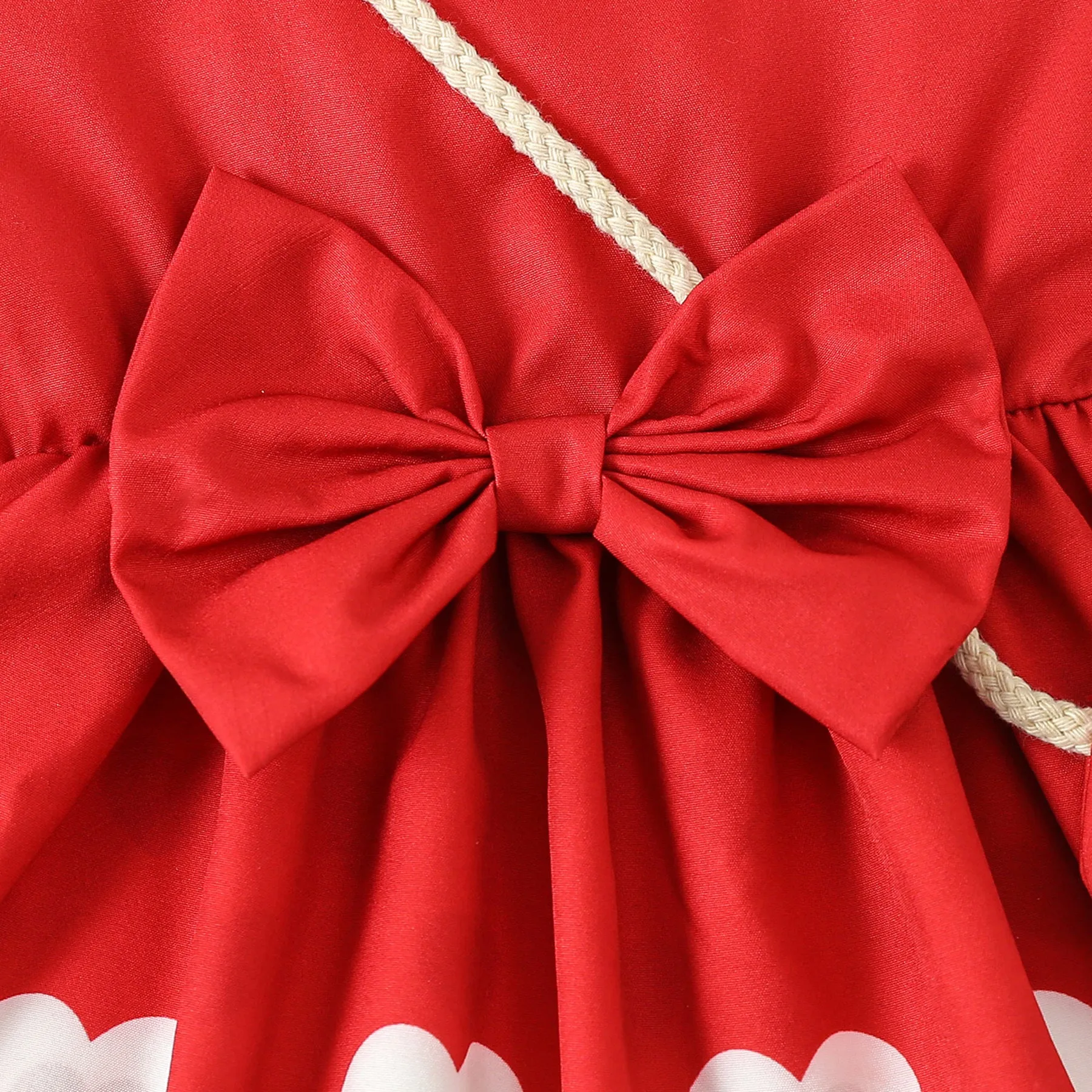 Baby Kid Girls Love heart Bow Print Valentine's Day Dresses Wholesale 24030149