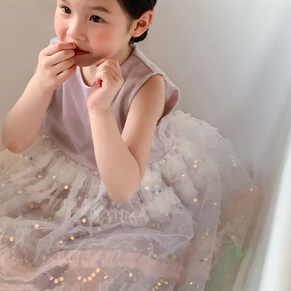 Baby Kid Girls Solid Color Dresses