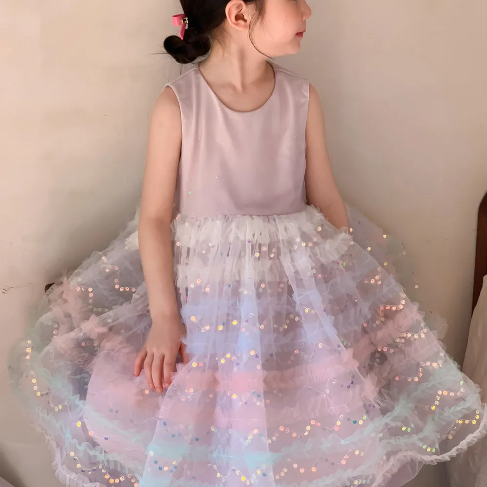 Baby Kid Girls Solid Color Dresses