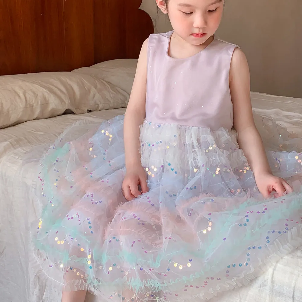 Baby Kid Girls Solid Color Dresses