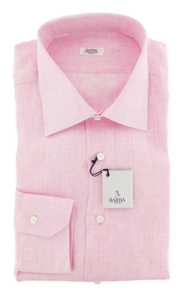 Barba Napoli Pink Shirt - Slim - 15.5 US / 39 EU