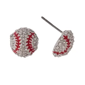 Baseball Rhinestone Studs