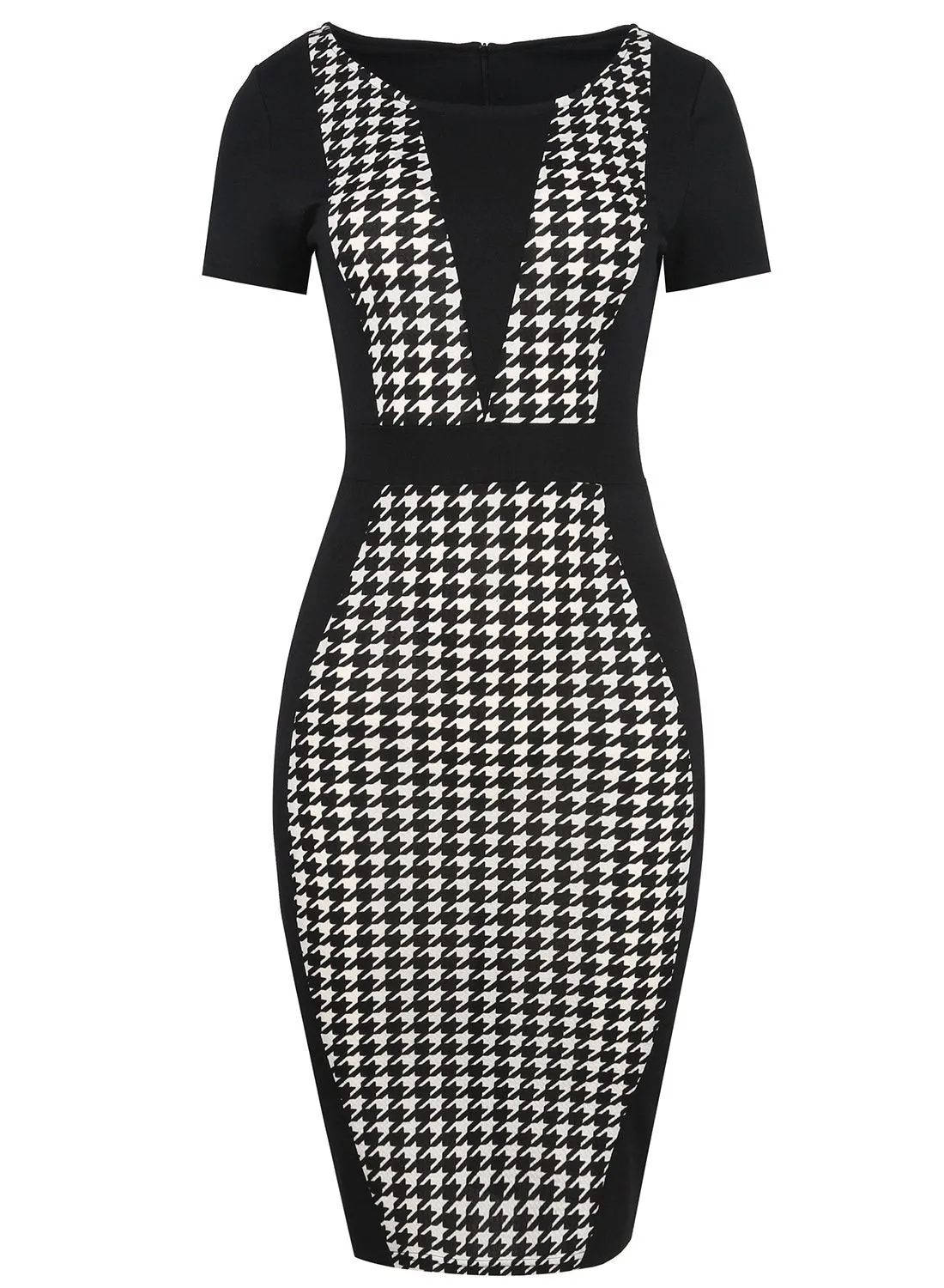 Black & White Contoured Sheath Dress