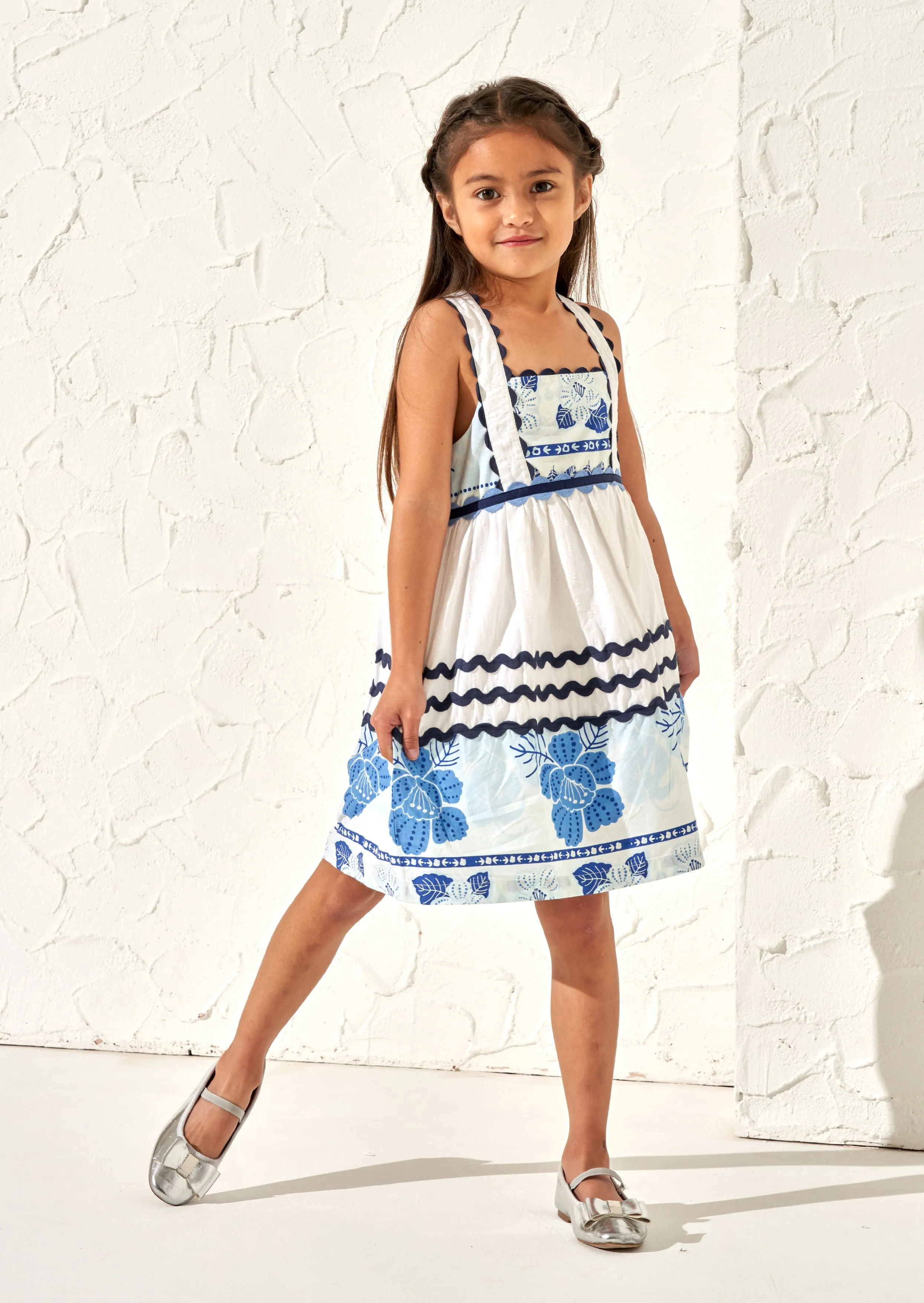 Connie Print Blue Rik Rak Sundress