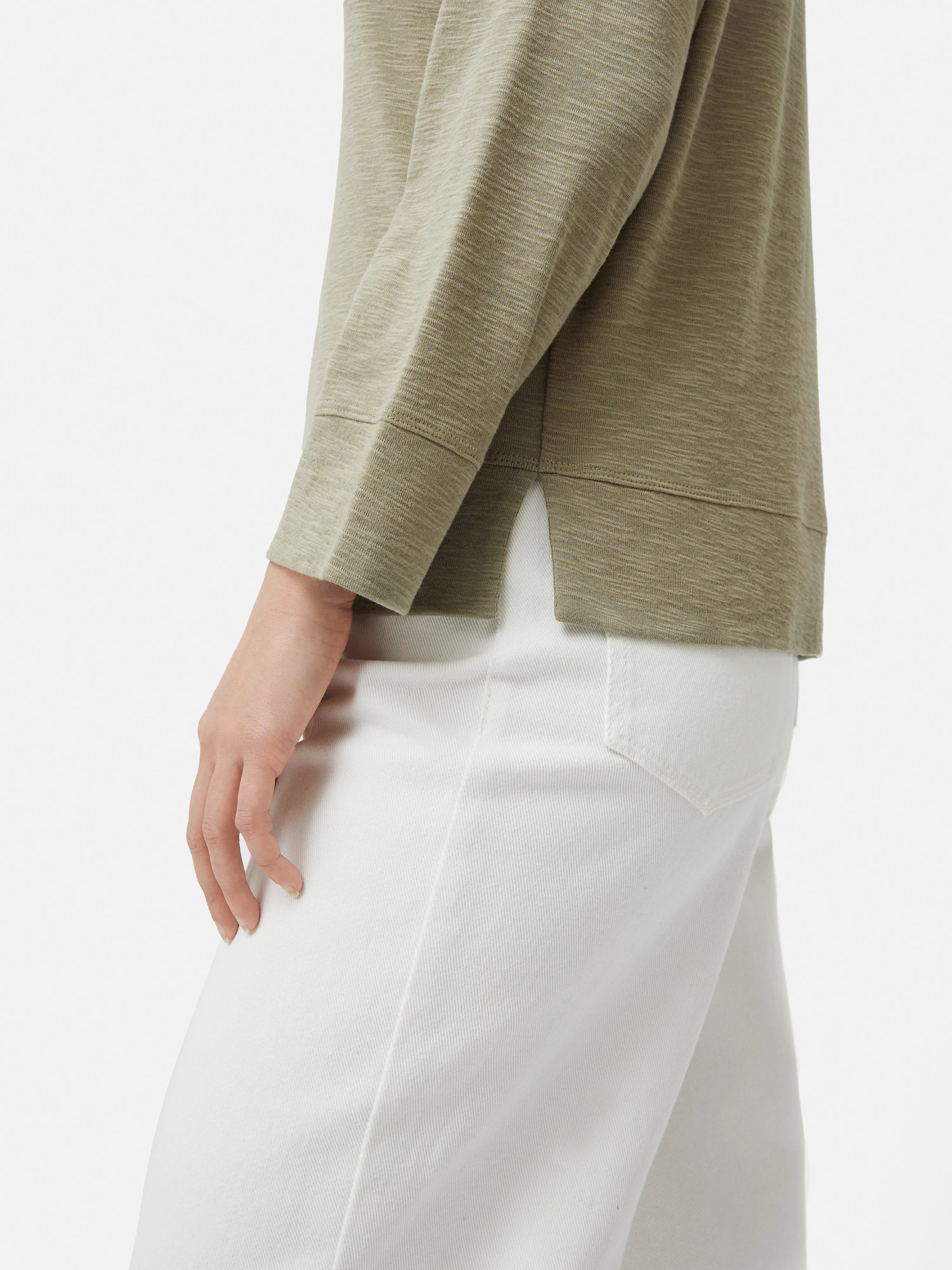 Cotton Luxe Raglan Tee | Khaki