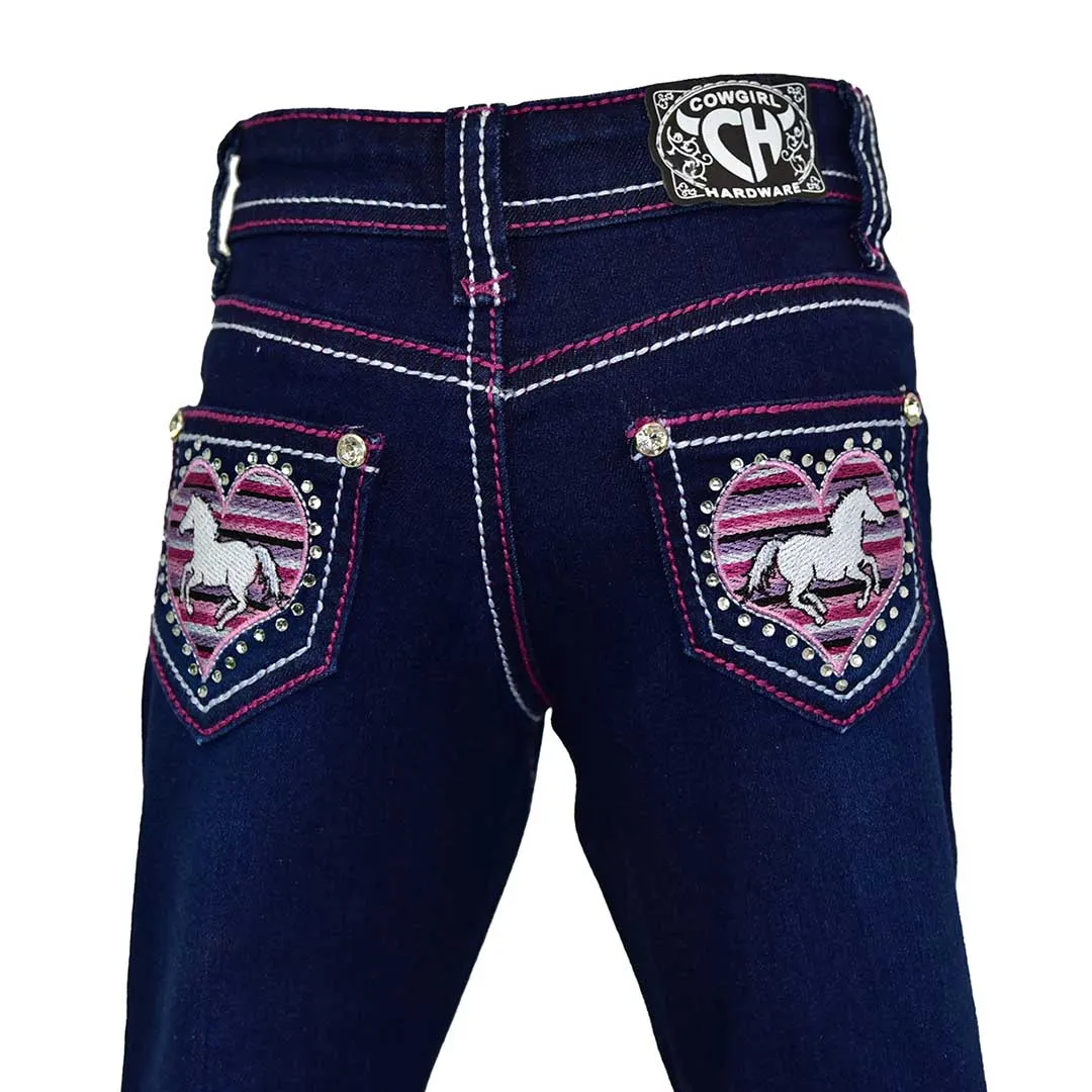 Cowgirl Hardware Toddler Girls' Serape Heart Bootcut Jeans