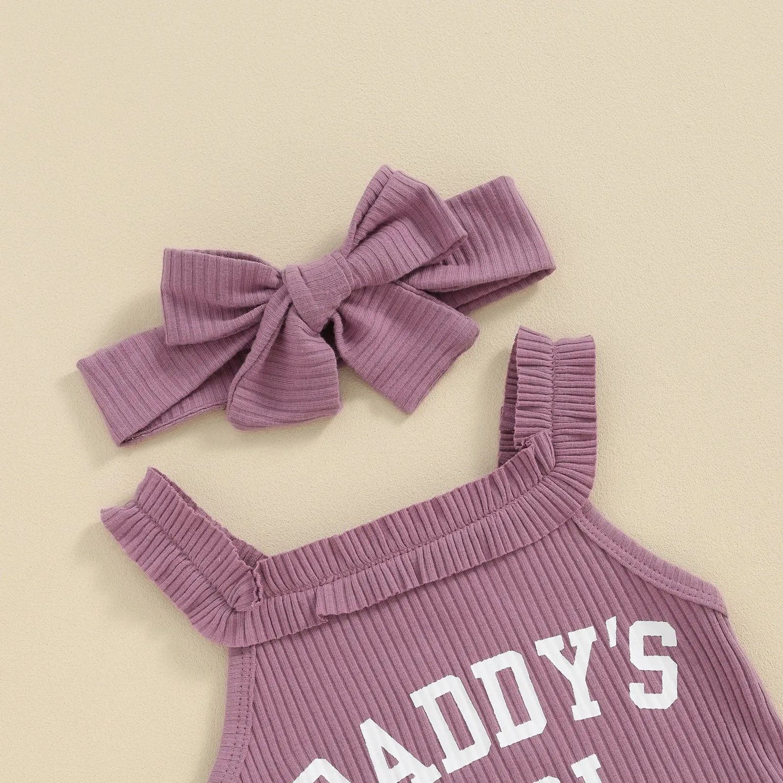 DADDY'S GIRL Ribbed Ruffle Outfit