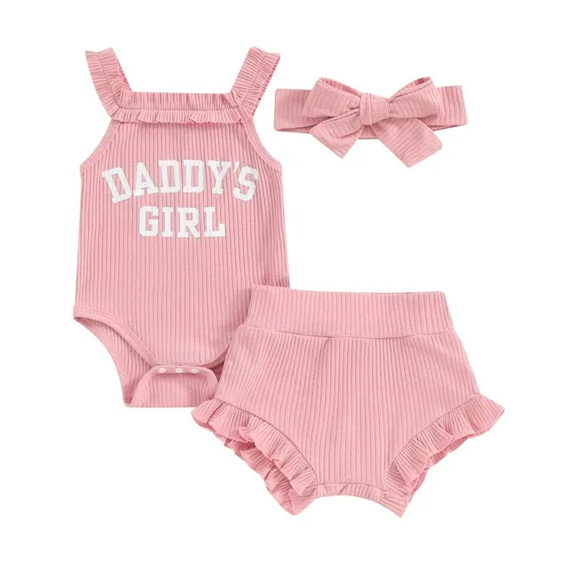 DADDY'S GIRL Ribbed Ruffle Outfit