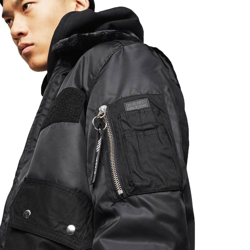 Diesel W-Slotkin-A Jacket Black Flight Bomber Jacket