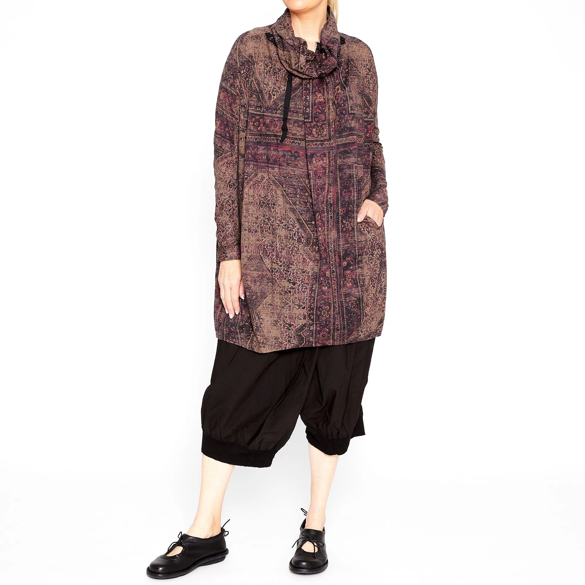 DIP-258-0901 Tie Neck Tunic in Lava