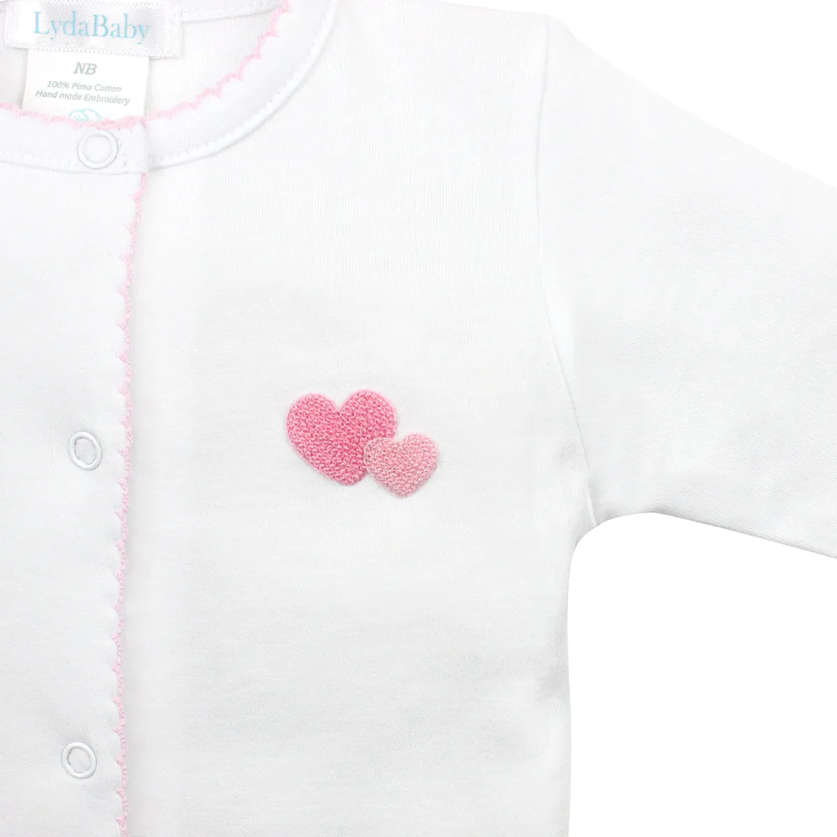 Double Love Embroidery Footie | Baby Girl