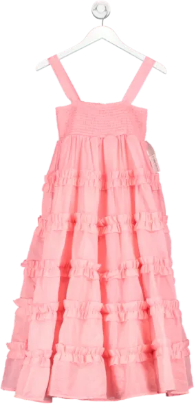 Dream Sister Jane Pink Tiered Organza Midi Dress UK XS