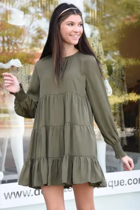 ELEGANCE DRESS -OLIVE