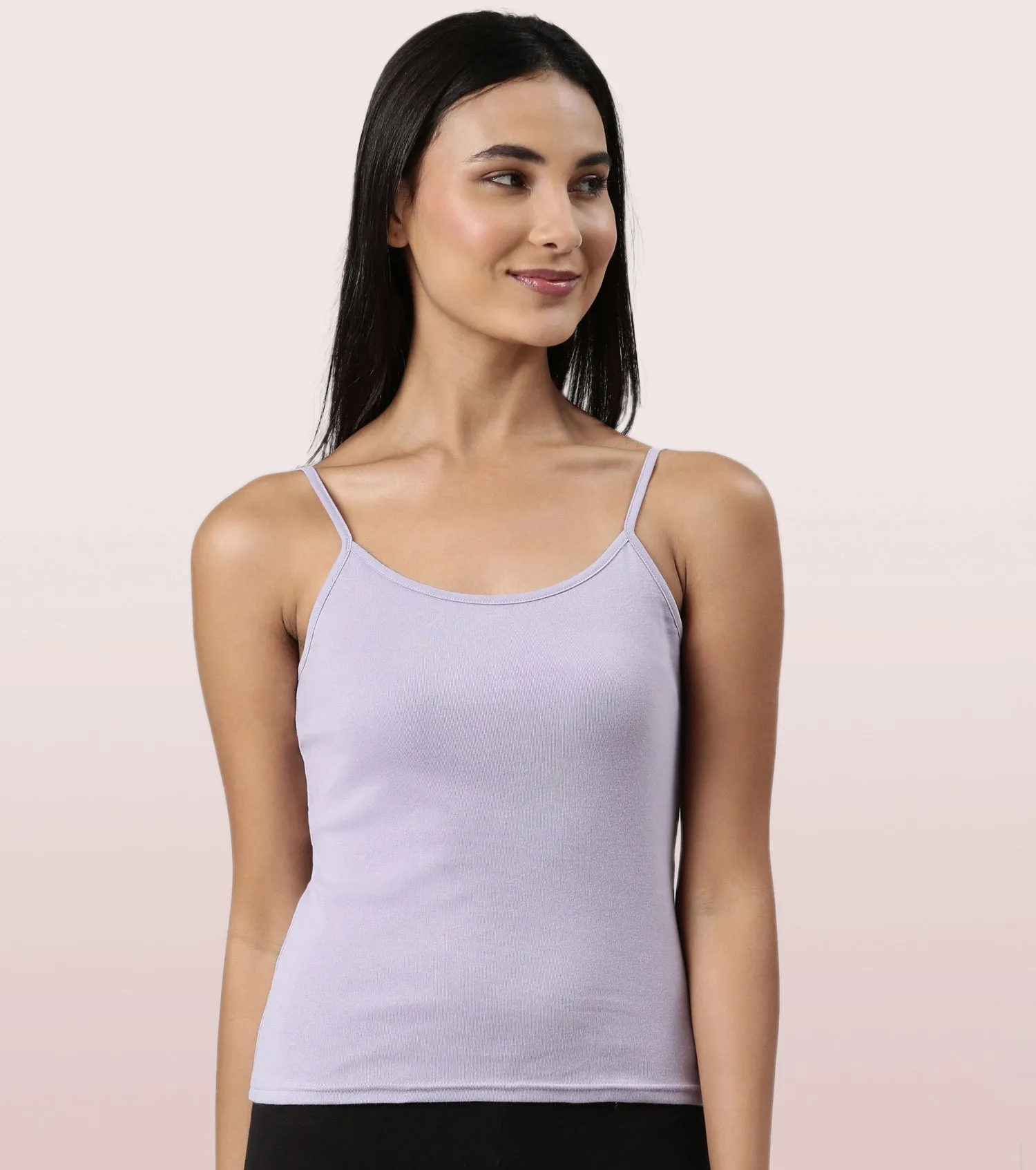 Enamor E016  Flat Back Slim Fit Rib Camisole With Regular Length Regular Length