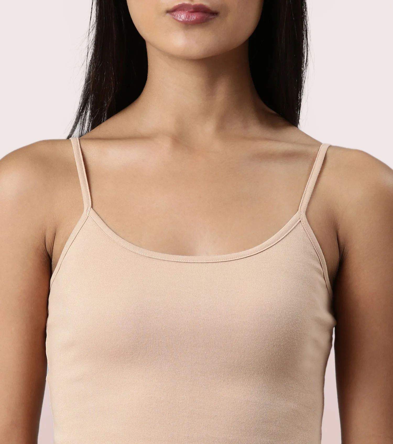 Enamor E016  Flat Back Slim Fit Rib Camisole With Regular Length Regular Length