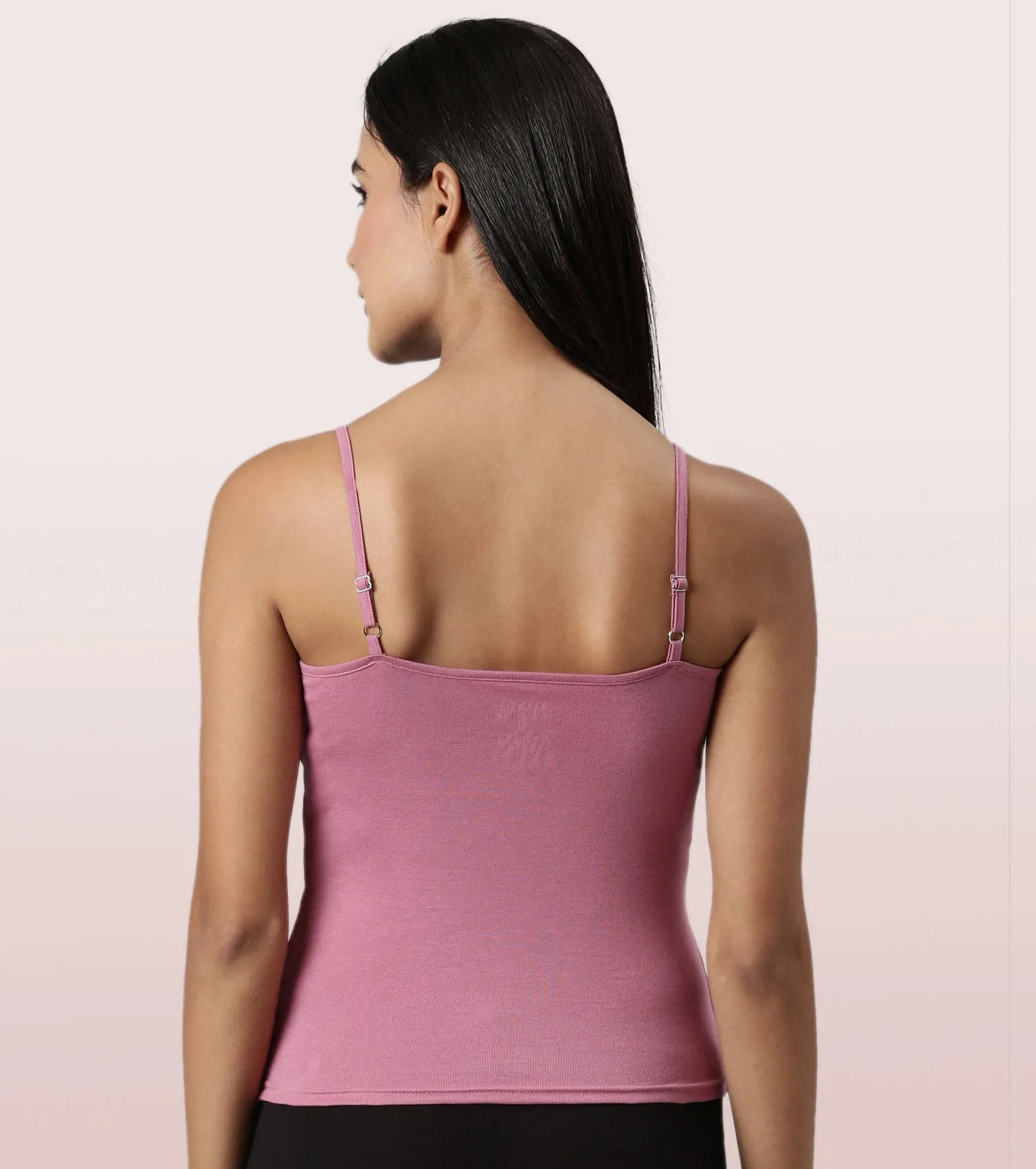 Enamor E016  Flat Back Slim Fit Rib Camisole With Regular Length Regular Length