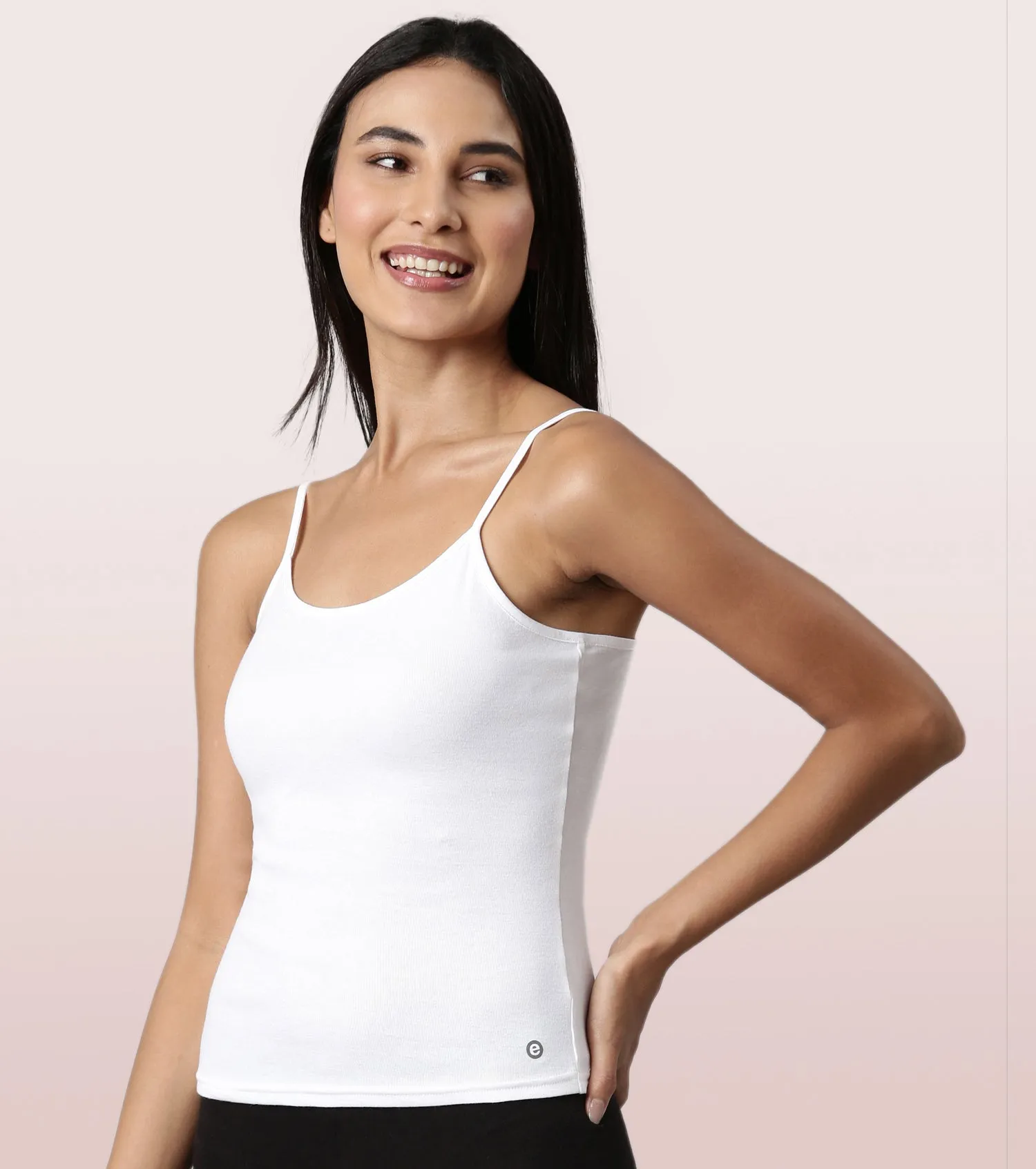 Enamor E016  Flat Back Slim Fit Rib Camisole With Regular Length Regular Length