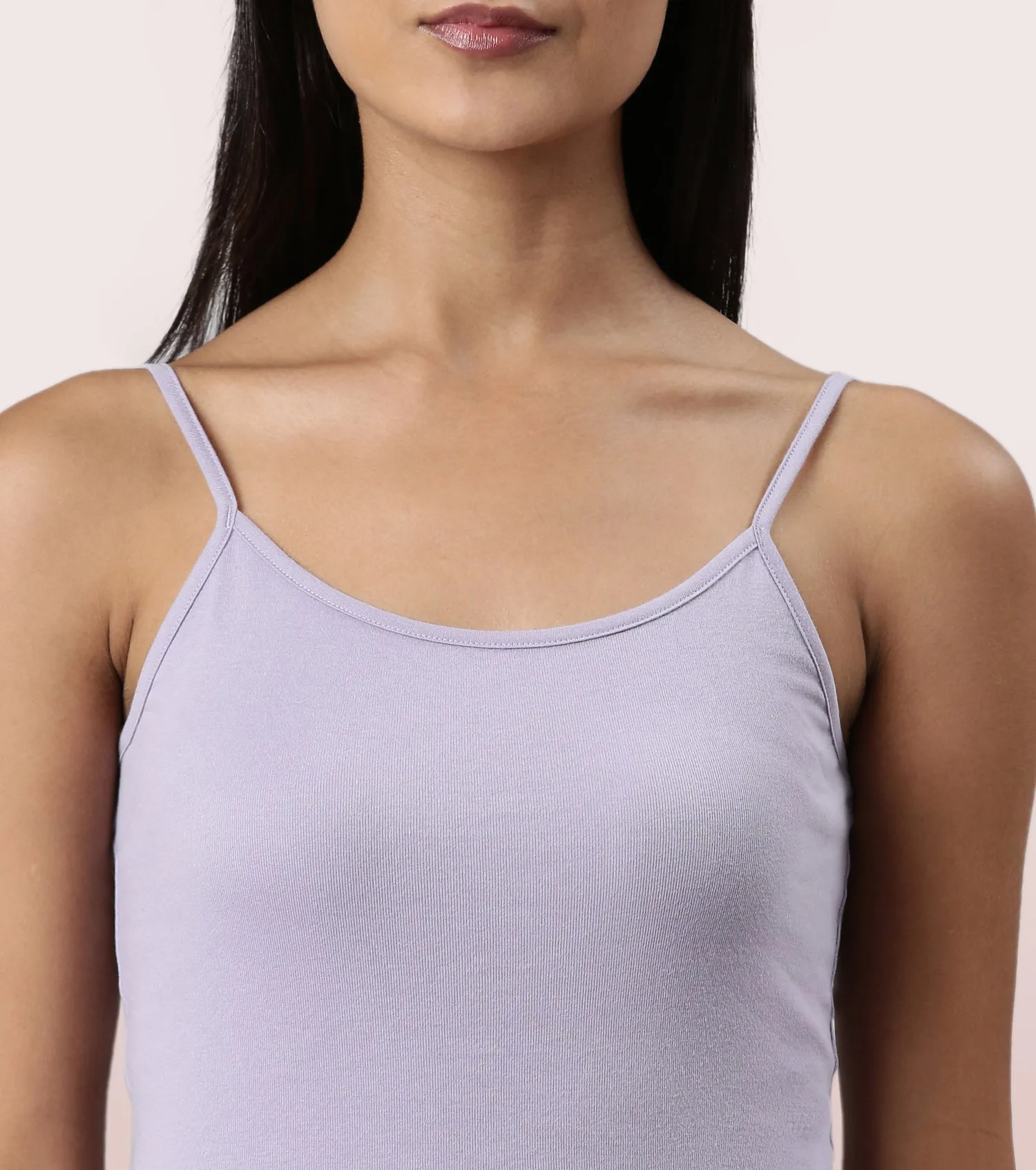 Enamor E016  Flat Back Slim Fit Rib Camisole With Regular Length Regular Length