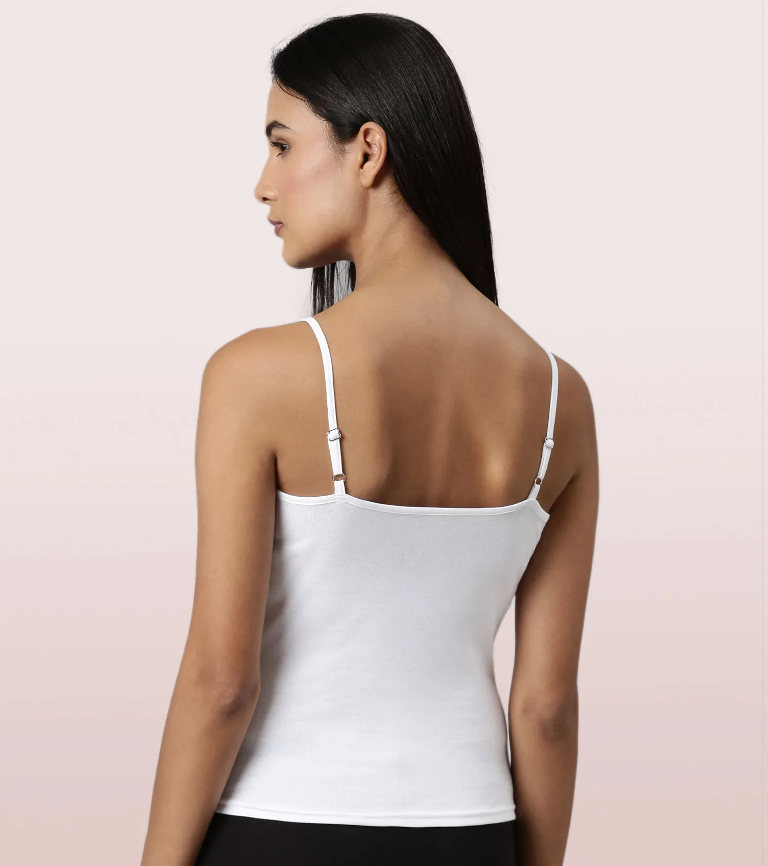 Enamor E016  Flat Back Slim Fit Rib Camisole With Regular Length Regular Length