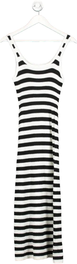 EVERLANE White Striped Ribbed Tank Dress UK S