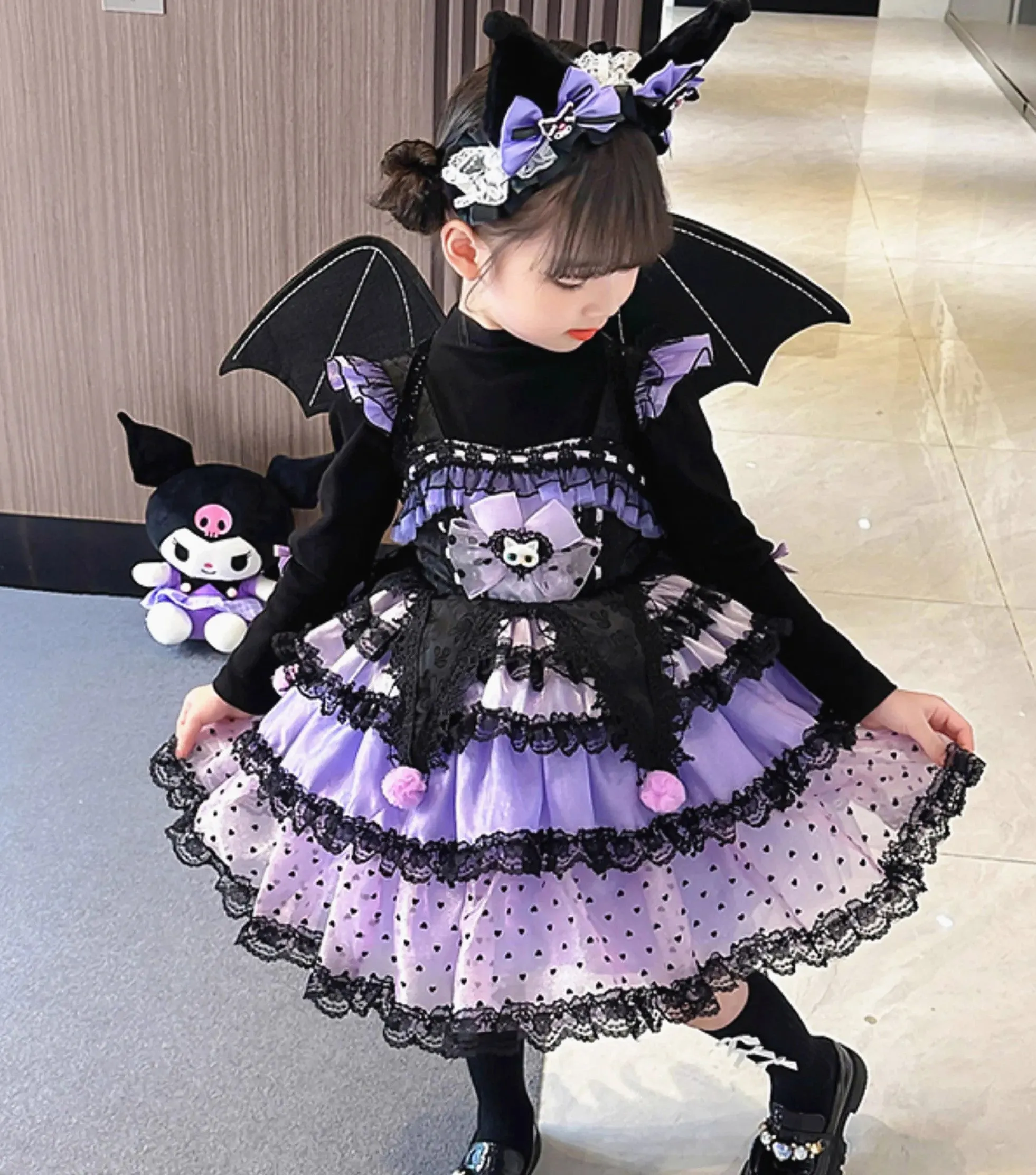 Fashion Kuromi Dress Set For Children PN6447