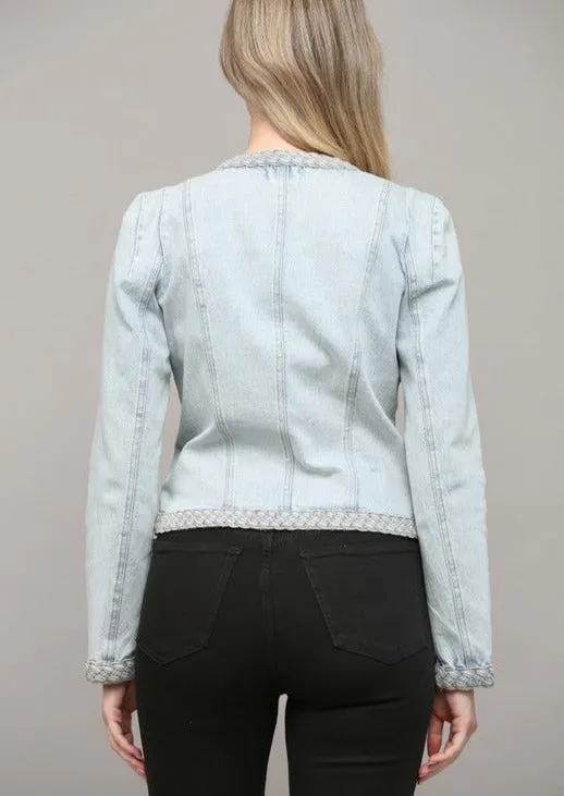 FINAL SALE - Braided Light Denim Jacket