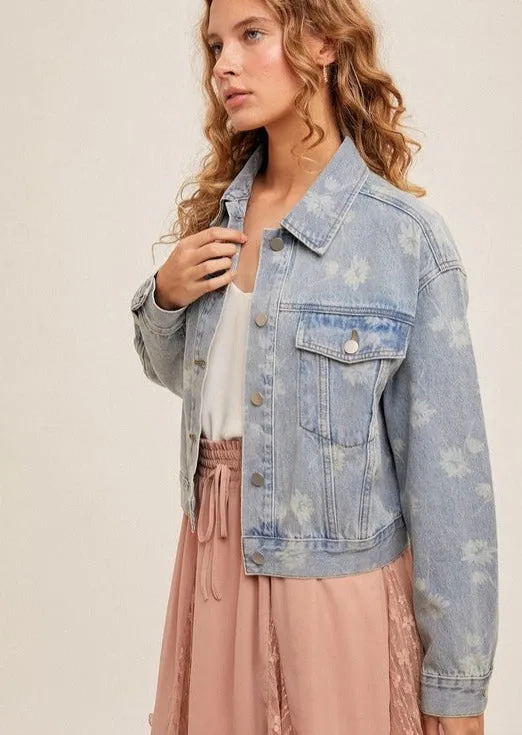 FINAL SALE - Delilah Denim Floral Jacket