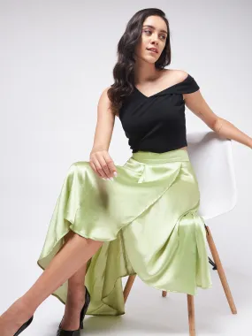 Flaunt Yourself In Stylish Crop Top With Flared Skirt Set