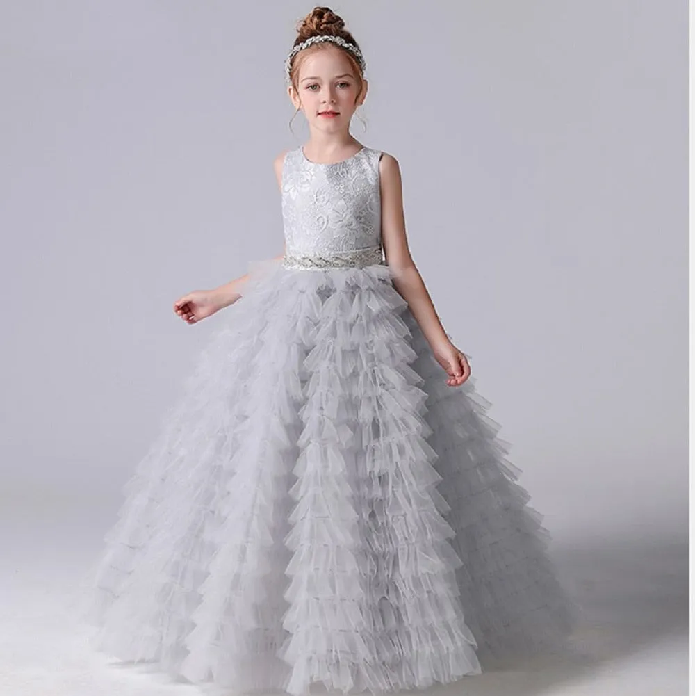 Formal Tiered Flower Girl Dress