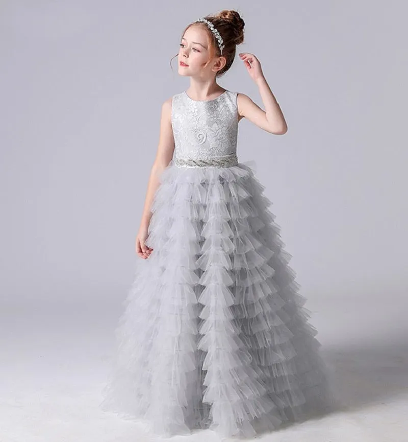 Formal Tiered Flower Girl Dress