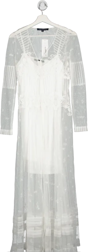 French Connection Cream Cherise White Lace Dress UK 6