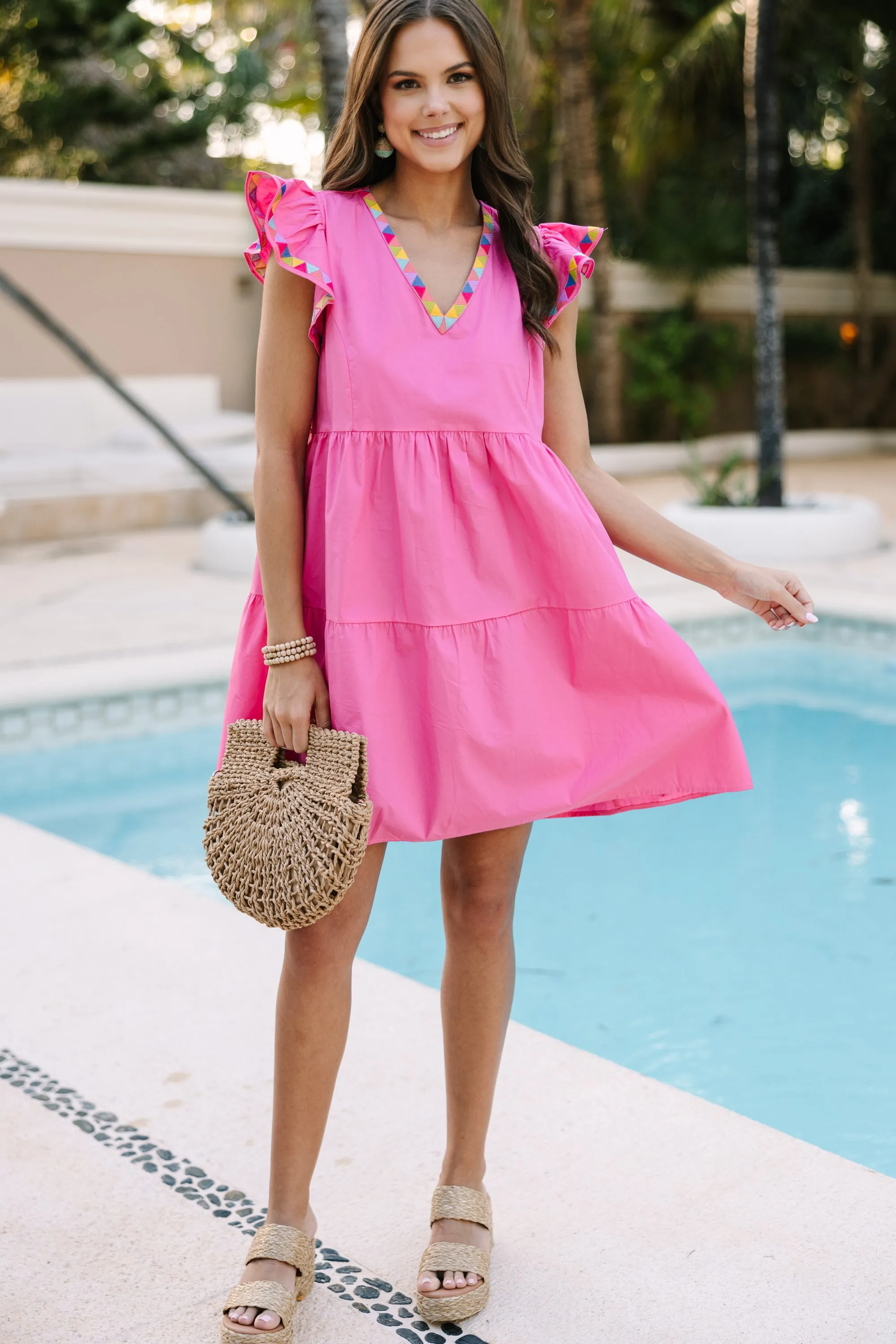 Happy Life Pink Babydoll Dress