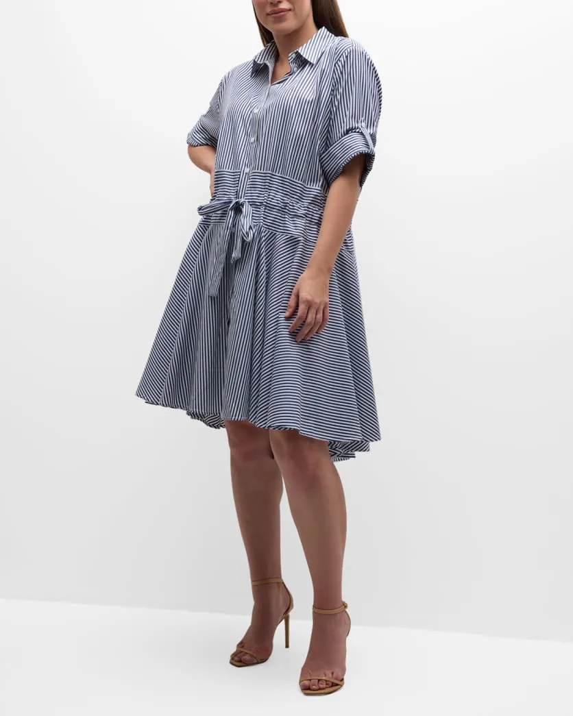 Harshman Meadow Shirt Dress - Navy Stripe