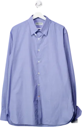 Hawkins & Shepherd Blue Button Up Tab Collared Shirt UK L/XL