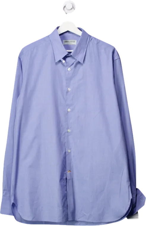 Hawkins & Shepherd Blue Button Up Tab Collared Shirt UK L/XL