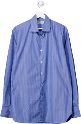 Hawkins & Shepherd Blue Striped Shirt UK L