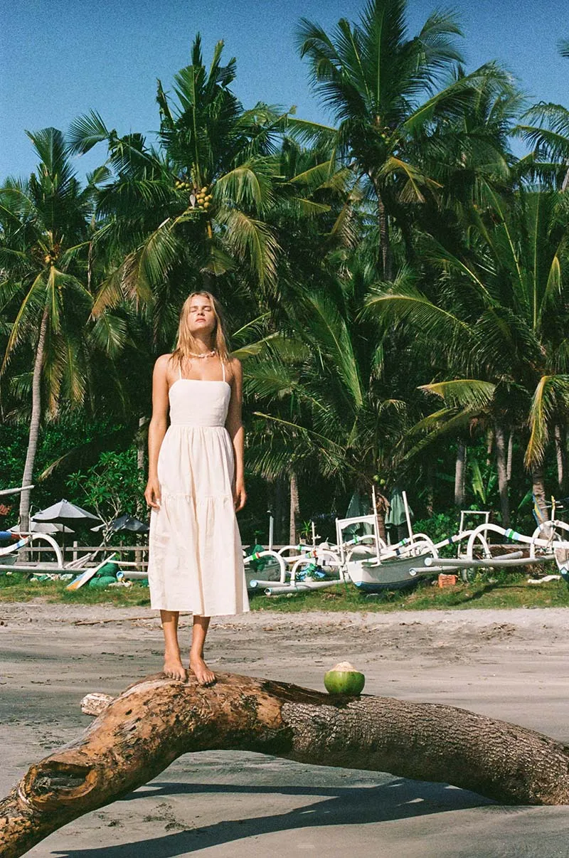 JOIE Midi Dress - coconut linen cotton