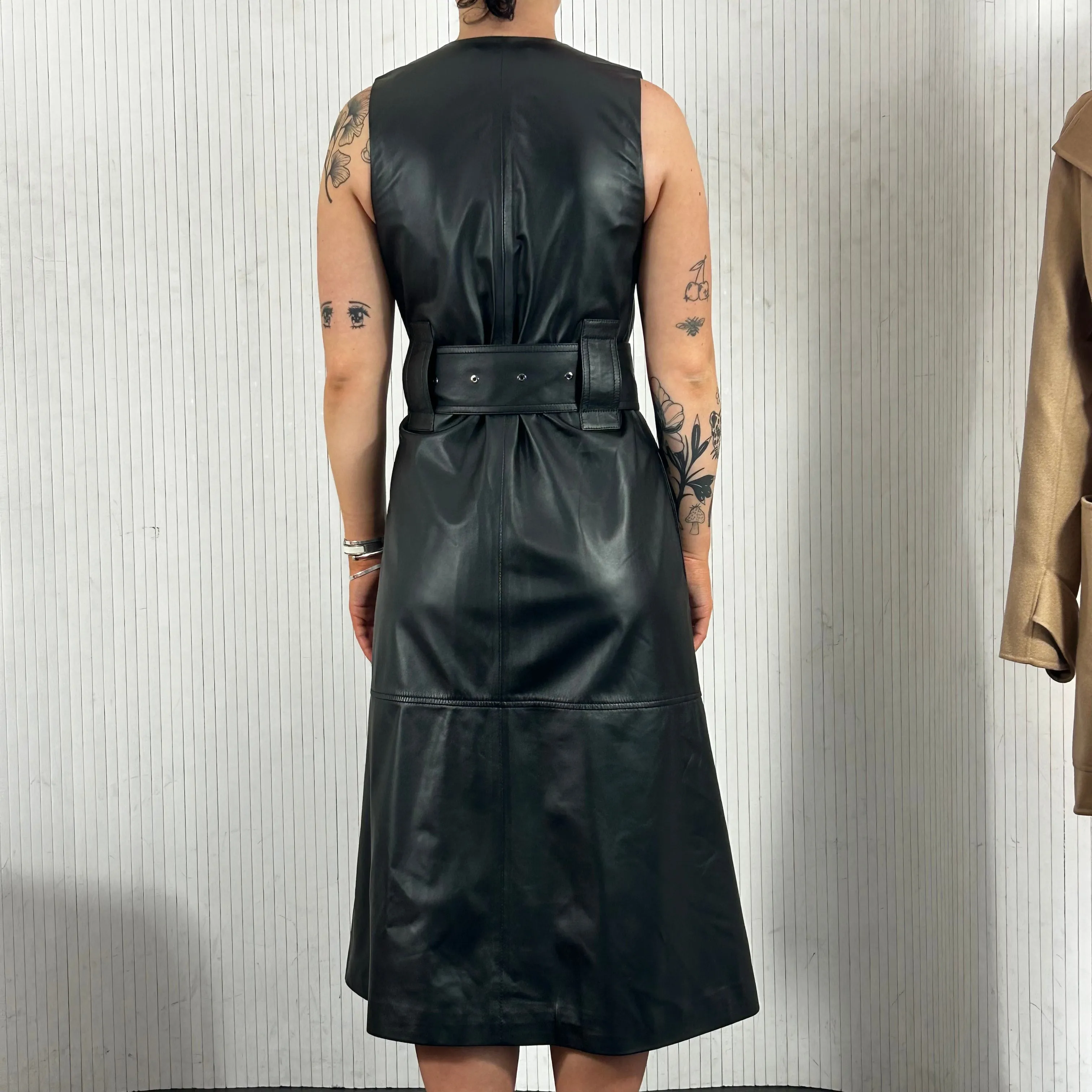 Joseph 1345 Black Dibo Nappa Leather Dress S