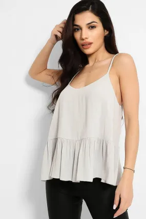 Light Grey Drop Waist Strappy Top