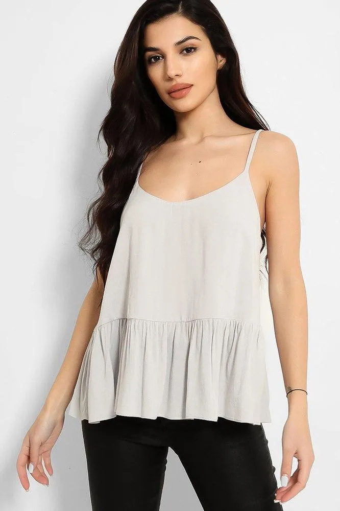 Light Grey Drop Waist Strappy Top