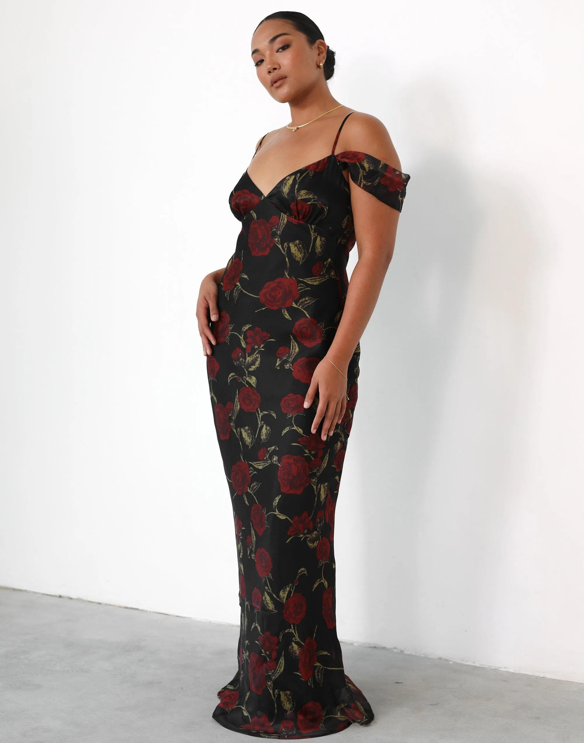 Lily Maxi Dress (Black Floral)